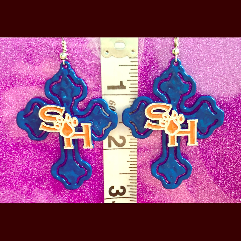 Sam Houston State University Blue Cross Earrings